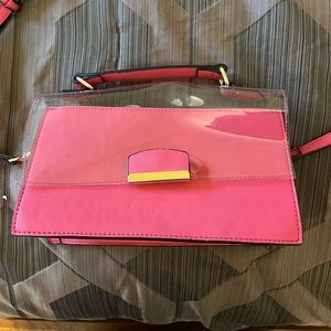Cute shoulder bag with see thru top